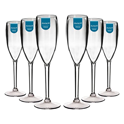 12 Taça de Champagne Acrílico 160 ml Transparente