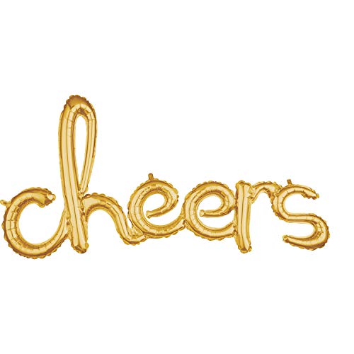 Anagram International Phrase Cheers Party Balloon, 40 , GOLD