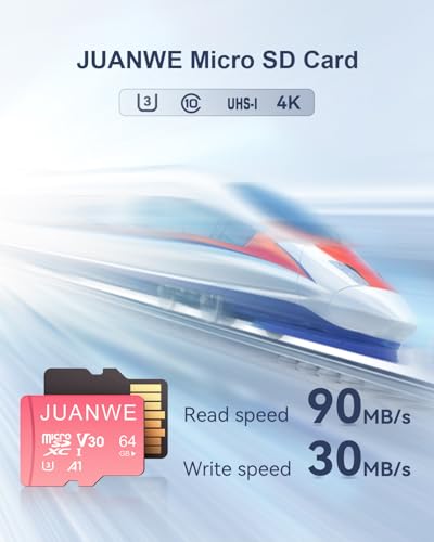 Image of JUANWE 64GB Micro SD Card 5 Pack with SD Adapter 64GB SD Card Memory Card Class 10 microSDXC V30 4K Video Recording U3 A1 TF Card for Dash Cam, Camera, Phone