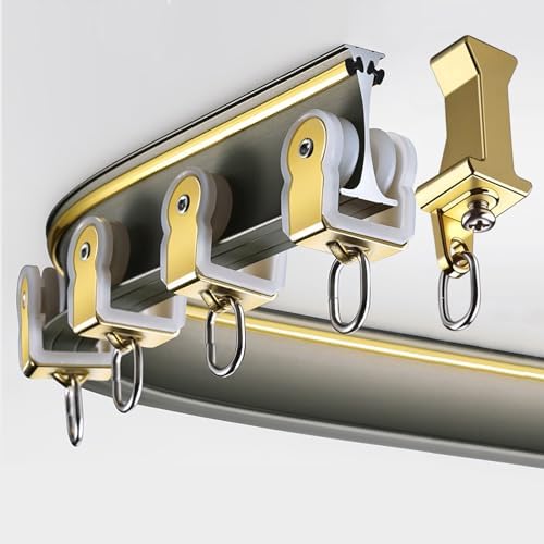 RV Curtain Track System - Heavy-Duty Aluminum Alloy Flexible Ceiling Rail for Room Dividers & Bunk Beds - 4.5m (14.8ft) Curved White Curtain Track for Easy Installation