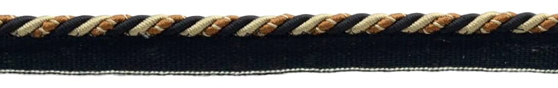 Cordon torsadé avec rebord Ellora marron biscotti style 0025EL 21,5 m