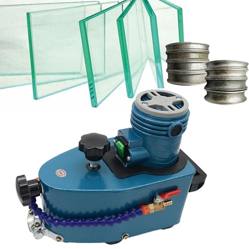 Portable Handheld Glass Edge Polishing Machine - Electric Straight &amp; Round Grinder for Smooth Finishing - Compact Green Design for DIY &amp; Professional Use