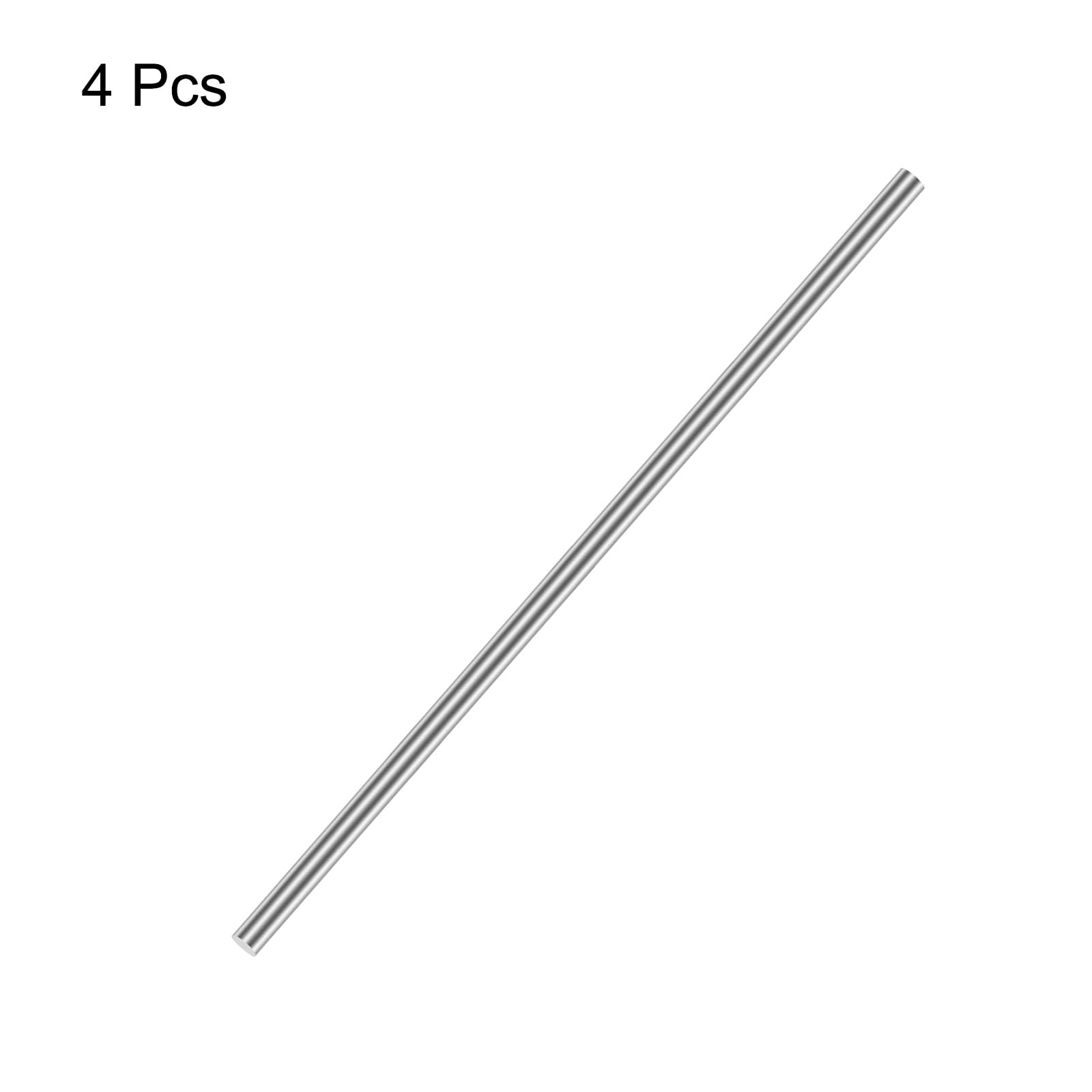 QUARKZMAN 4 mm x 250 mm 304 masywny pręt okrągły ze stali nierdzewnej do majsterkowania - 4 sztuki