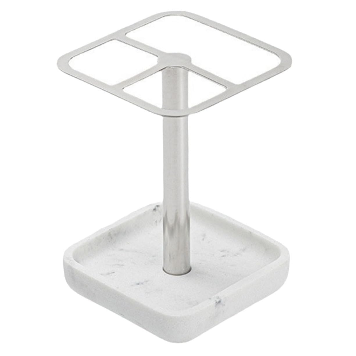 Porte-brosses à dents haut de gamme en inox brossé et socle résine