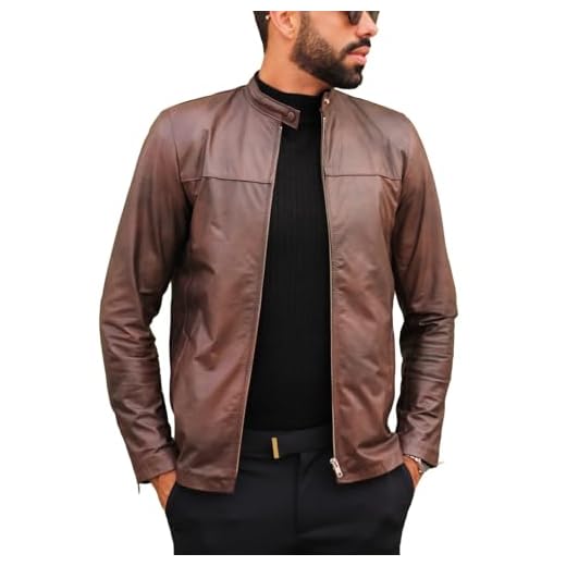 jaqueta de couro bovino 100% legitimo casual masculina, casaco inverno (BR, Alfa, XG, Regular, Regular, marrom)