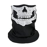 Sibba Motorrad Schädel Gesichtsmaske Gesichts Totenkopf Maske Face Shield für Motorradfahren Halloween Atmungsaktiv Hals Gaiter Kopfbedeckung Sturmhaube Bandana Halstuch Outdoor Fahrrad Ski Radfahren