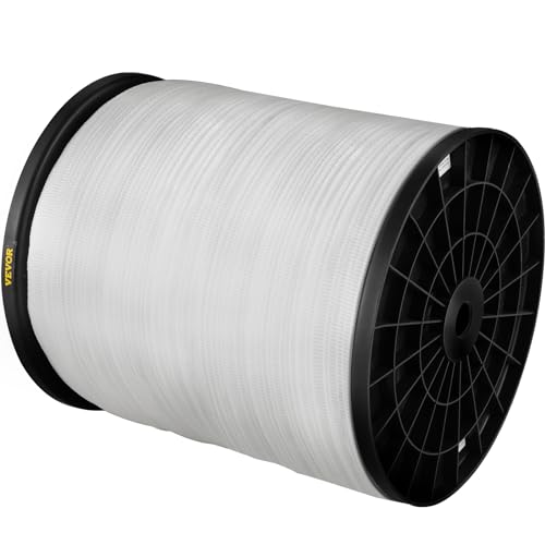 VEVOR 567 kg Polyester-Zugband, 961 m x 12,7 mm flaches Band für Draht- und Kabelrohrarbeiten, Variable Funktionen, flaches Seil zum Ziehen/Laden/Verpacken bei jedem Wetter