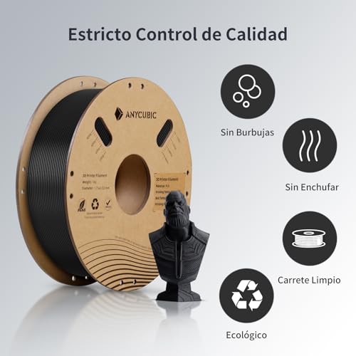 Filamento PLA 3D RFID 1,75mm +/- 0,02mm 1KG Negro Perla - Fernando Cortés