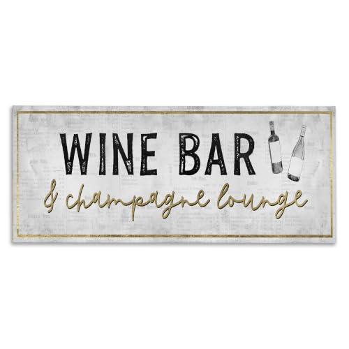 Stupell Industries Wine Bar Champagne Lounge, 13 x 30 Inch Canvas Wall Art