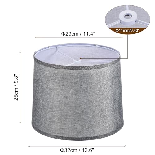 PATIKIL Drum Lampshade for Table Lamps 11.4" Top x 12.6" Bottom x 9.8" High Floor Lamp Shade Easy Assembly Medium Linen Lampshade for Table Lamps Floor Lamp Gray - Image 2