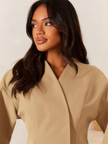 Khaki Long Sleeve Women’s Fall Winter Jacket – Perfectly Casual and Effortlessly Chic! - Image 5