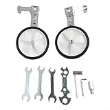 Gettimore Multi Speed Fahrrad Stützräder Paar Einstellbare Fahrrad Stützräder für 16 24 Zoll Fahrräder Edelstahl und Kunststoff Komponenten (Silber)