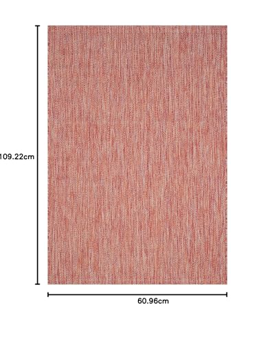 Safavieh Contemporary Indoor/Outdoor Woven Accent Area Rug, Courtyard Collection, CY8520, in Red / Red - Image 3