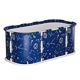 Faltbare Badewanne 120x60x50cm, Mobile Badewanne für Dusche, Tragbare Klappbadewanne für Erwachsene und Kinder, für Heißes Bad und Eisbad (Dunkelblau (Universum), 120x60x50cm)