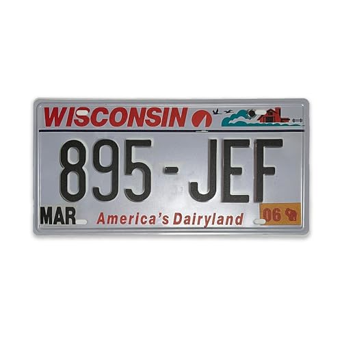 Retro Wisconsin License Plate Car Decor License Plates,Room Decoration,License Plate Souvenir,Retro Rusty Metal License Plate Souvenir Front of Car Decorative 12"X6"-49