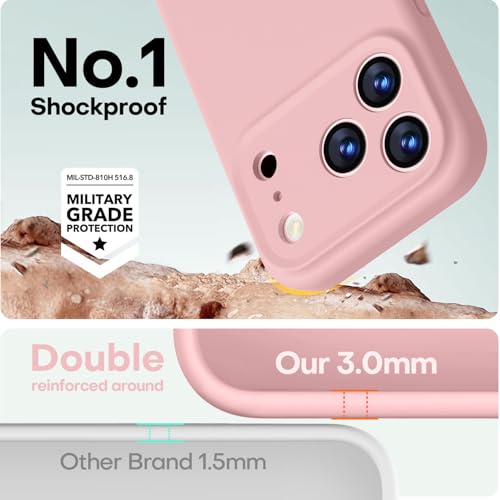 Image of LOVE 3000 Designed for iPhone 17 Pro Max Case, Premium Silicone [Compatible with Magsafe][Soft Anti-Scratch Microfiber Lining] Shockproof Protective Phone Case for Men Women 6.9 inch, Pink Sand