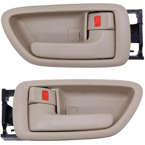 Lcyolada Interior Door Handles Driver & Passenger Side for 2000-2004 Toyota Avalon,2001-07 Toyota Sequoia,2004-06 Toyota Tundra(Crew Cabs Only),Beige Cover