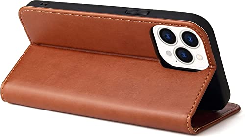 Funda cartera de cuero para iPhone 14 Plus con tarjetero color marrón 3