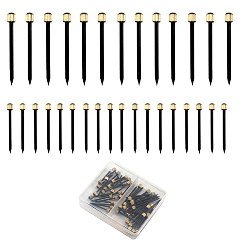 Image of 50 Pcs Picture Hanging Nails Hangers Brass Head Black Nails Pins for Hanging Picture Photo Frame