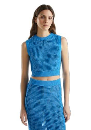 Benetton Chalecos suéteres para Mujer abriga sin abultar punto elástico suave
