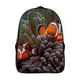WalfiaA Mochila escolar para niños Mochila de viaje con diseño de pez pequeño Animal Mochila estampada Mochilas escolares para niños y niñas (40x28x16cm) Mochila escolar 3D genial
