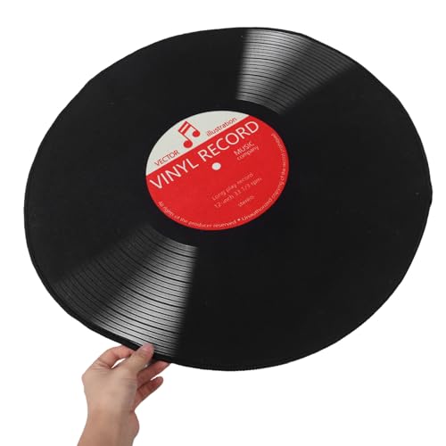 Tapete redondo vinilo 58 cm diseño música antideslizante miniatura 5