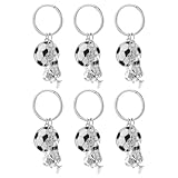 BIUDECO Llavero de Fútbol Metálico Colgante de Trofeo en Forma de Uniforme, Paquete de 6 Piezas, Llavero Deportivo para Mochilas y Regalos para Futbolistas en Eventos Deportivos