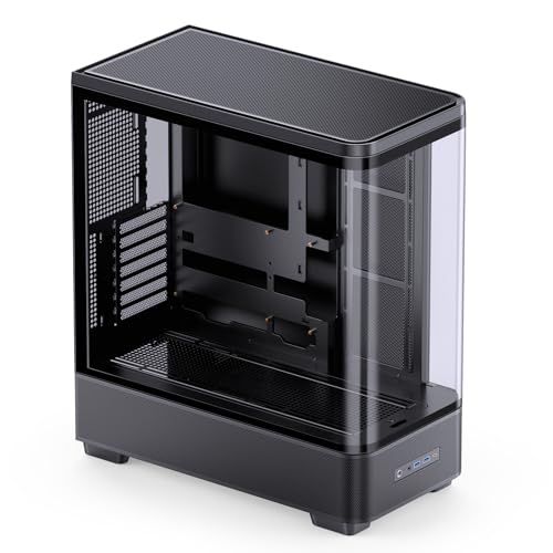 Image of JONSBO TK-5 Black ATX PC Case, Hyperbolic Ultra Wide Scene Back-Connect Desktop Case,10 Fan Positions,High Compatibility,Supports BTF MB,460mm GPU /360AIO /180mm Air Cooler,ATX PSU,Mid Tower Case Black