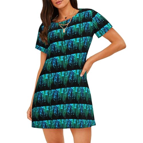 Chemise de nuit légère femme manches courtes pour robe de détente
