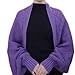 Knitted Shawl Coat, Fashion Hollow Out Cardigan,Multifunctional Warm Knitted Crochet Scarf Wrap with Fall and Winter (Purple,One Size)