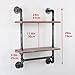 MBQQ Shelving Bathroom Pipe Shelves with Towel Bar Over Toilet, 24 inch Pine Wood Floating Shelves for Wall Mounted Bedroom,Kitchen, Farmhouse, Living Room