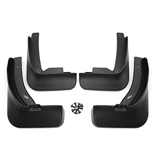 uxcell Black Plastic Car Front Rear Fender Mud Flaps Mudguards Splash Guards Set for Volkswagen Santana 2013-2016