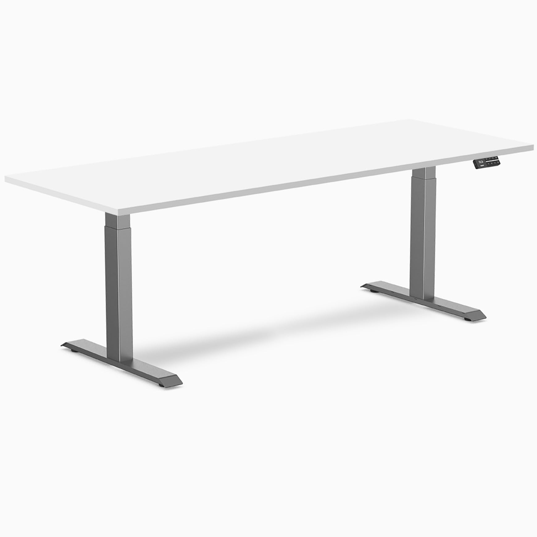 Desky Dual Laminate Sit Stand Desk White 78.7x29.5in Space Gray