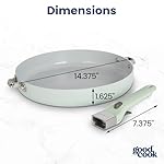 GoodCook Ceramic Frying Pan Skillet with Removable Handle, Induction Compatible, Nonstick and Oven Safe, 12-Inch, Sage Green - Image 5