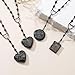 XCTUDY Fashion Heart Locket Necklace for Women Stainless Steel， Photo Holder Pendant (Book locket, Black)