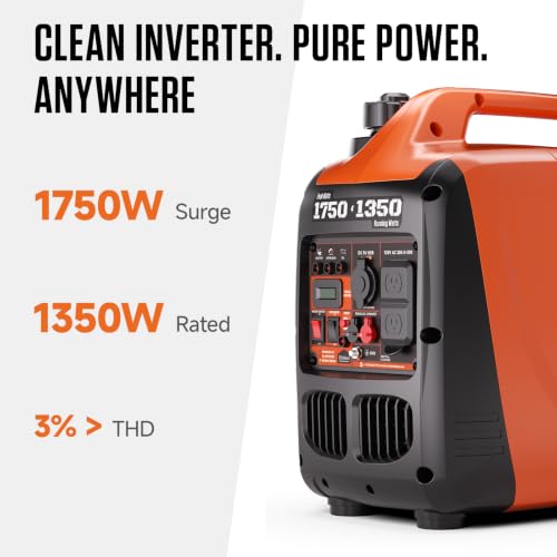 Image of AIVOLT Portable Inverter Generator 1750W, Super Quiet 52dB Gas Generator for Camping & Home Backup, 26lbs Lightweight, CO Shutdown Sensor, ECO Mode, Clean Electricity, EPA Compliant