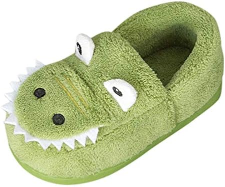 6M-5Y Toddler Kids Girls Boys Winter Warm Slippers Indoor Outdoor Cartoon Home All-Inclusive Slippers (Green, Age:2.5-3Years)