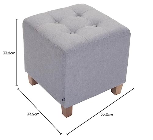 Image of Pouffes Bench Sitting Stool for Living Room Patio Kitchen Bench Puffy Wooden Mudda Ottoman Stools Footstool Pouf.(Gray)