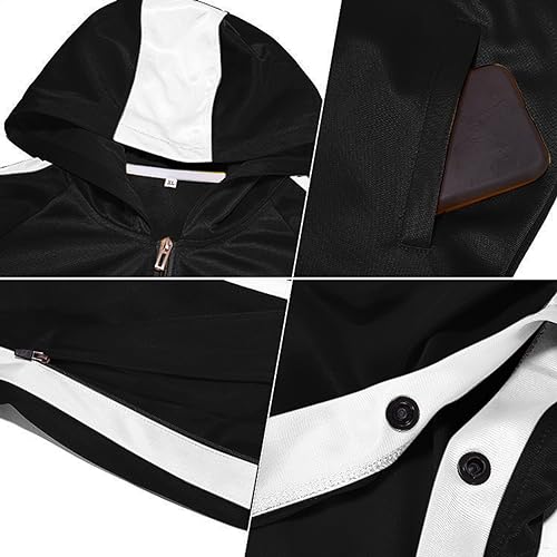 Moletom masculino e feminino casual de manga comprida para esportes ao ar livre, Preto, 3G