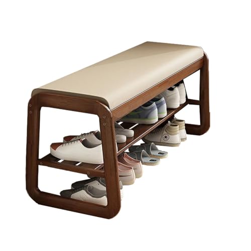 SXZenSpace Shoe-changing bench,Solid Wood Shoe Rack Bench with Cushion - Multifunctional Cabinet & Changing Stool for Entrance, Available in 55/80/100cm, Perfect nizing Footwear