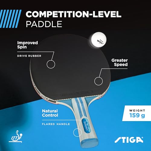 Image of STIGA Ping Pong Paddles - 2mm Tournament-Approved Sponge - Flared Handle for Enhanced Control - Competitive Table Tennis Racket for Family Fun - Multiple Styles & Performance Levels Available