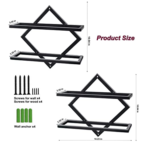 Fostersource 2Pcs Metal Wall Mounted Wine Rack Hanging Wine Bottle Holder Wall Organizer Storage Shelf For Home Kitchen Bar Decor #TOP4