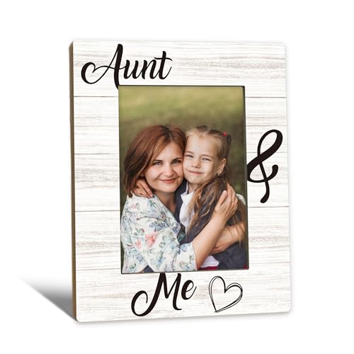 Beliran Aunt Gifts Picture Frame 5x7, Auntie Photo Frame, Christmas Mothers Day Birthday Gifts for Auntie from Niece Nephew, Aunt and Me Wooden Picture Photo Frames for Desk Home Room Decor