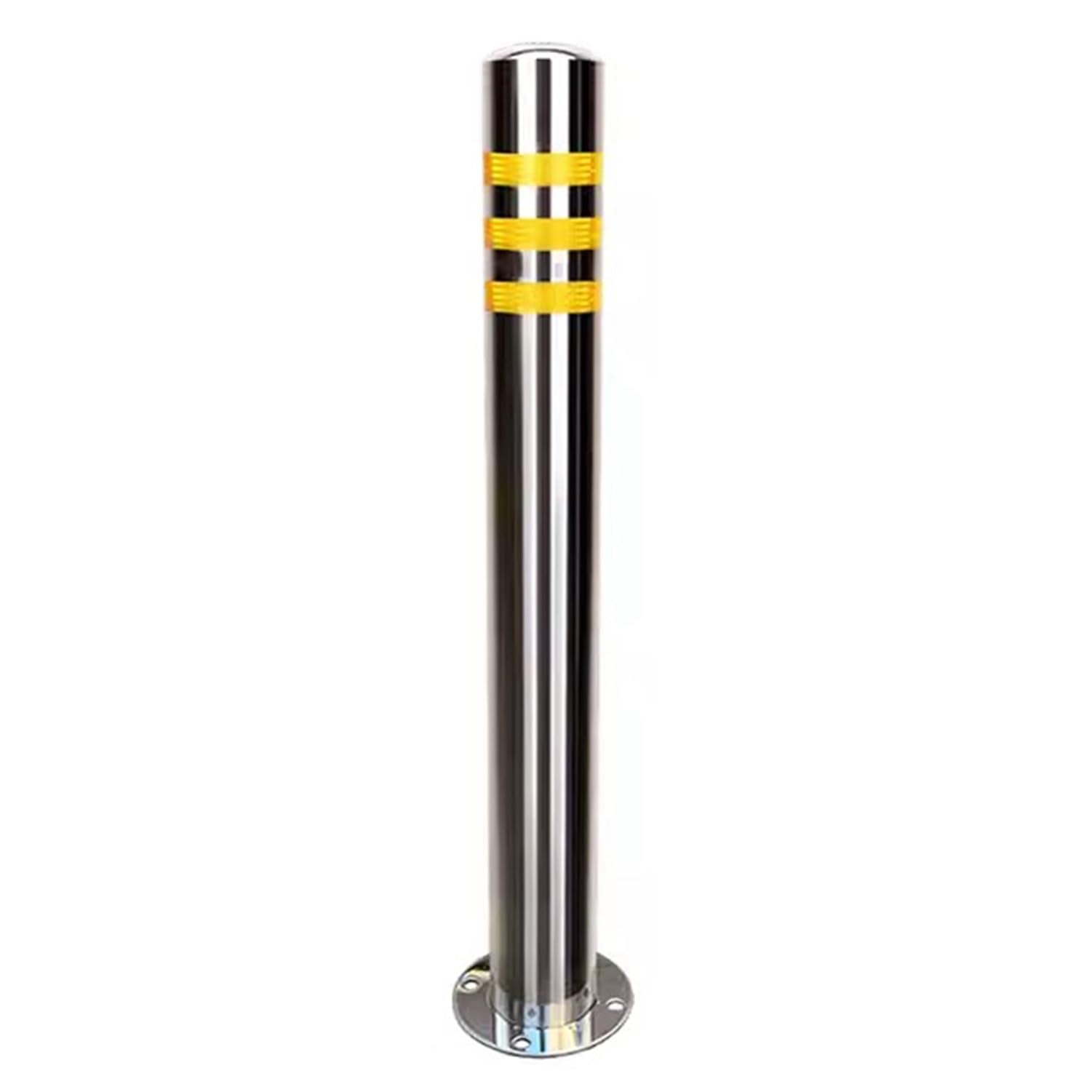 GTHTUHFD Security Posts For Driveways, ? 76Mm - High 600/750Mm Fixed Security Post Bollard, Stainless Steel Parking Bers, Easy Installat,Silver-76x750MM