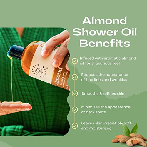 Spenser & Jensen Hydrating Almond Shower Oil - Body Wash For All Skin Types - Almond Oil Shower Gel For Women And Men - Rich In Vitamin E Oil - Sulfate Free - 16.8 Oz (Pack Of 1) #TOP4