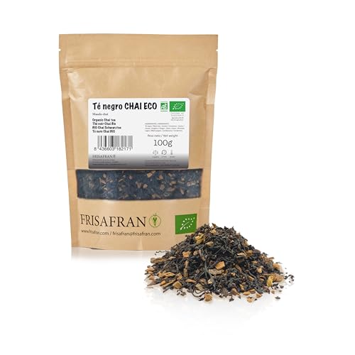 FRISAFRAN | Té Negro Chai Ecológico Granel 100g | Antioxidante | Energizante | Antinflamtorio | té negro chai Detox | te de canela | tea Bio | natural | sin aditivos | te de especias