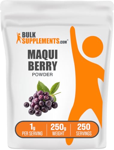 BulkSupplements.com Maqui Berry Powder - Maqui Berry Fruit Powder, Herbal Supplement - Gluten Free, 1g per Serving, 250g (8.8 oz) (Pack of 1)