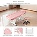 LUXMARS Facial Chair,73″ Tattoo Chair for Client,3-Section Adjustable Massage Table with Stool,Multipurpose Beauty Beds Salon Equipment for Esthetician,Tattooshop,Spa (Pink)