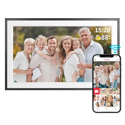 FRAMEO 15.6 Inch 32GB WiFi Digital Photo Frame 1920 * 1080 IPS FHD Touch Screen Smart Digital Picture Frame, Wall Mountable, Auto-Rotate, Share Moments Instantly via Frameo App from Anywhere