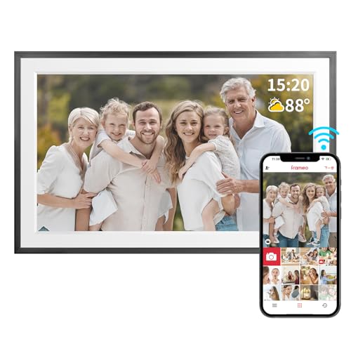 FRAMEO 15.6 Inch 32GB WiFi Digital Photo Frame 1920 * 1080 IPS FHD Touch Screen Smart Digital Picture Frame, Wall Mountable, Auto-Rotate, Share Moments Instantly via Frameo App from Anywhere